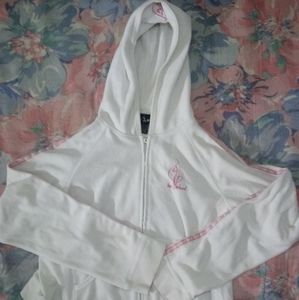 White cream color baby phat zipper hoodie